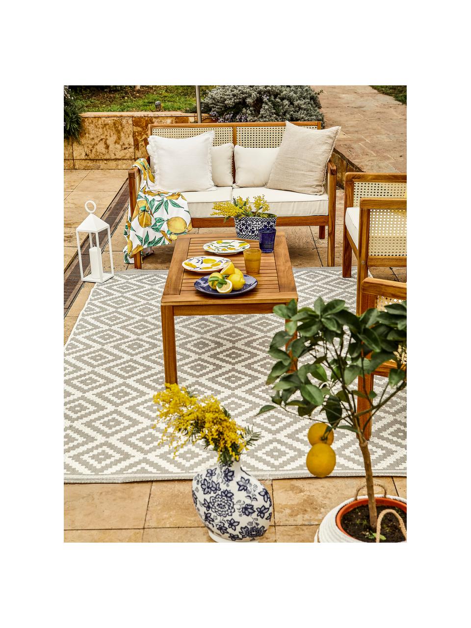 Interiérový/exteriérový koberec Miami, 70 % polypropylen, 30 % polyester, Šedá, bílá, Š 80 cm, D 150 cm (velikost XS)