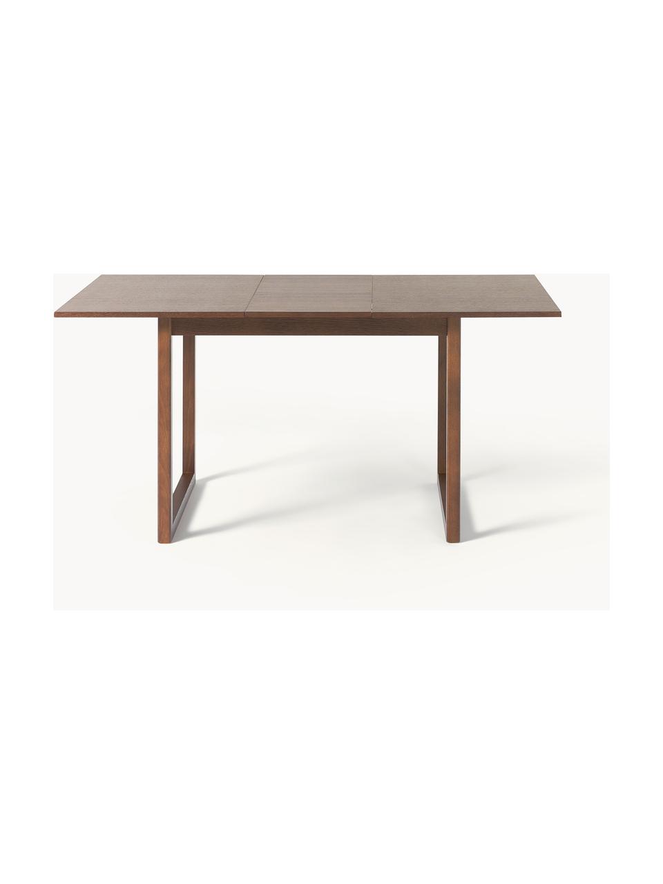 Ausziehbarer Esstisch Calla, verschiedene Grössen, Tischplatte: Mitteldichte Holzfaserpla, Beine: Eichenholz, massiv, lacki, Eichenholz, braun lackiert, B 120/160 x T 90 cm