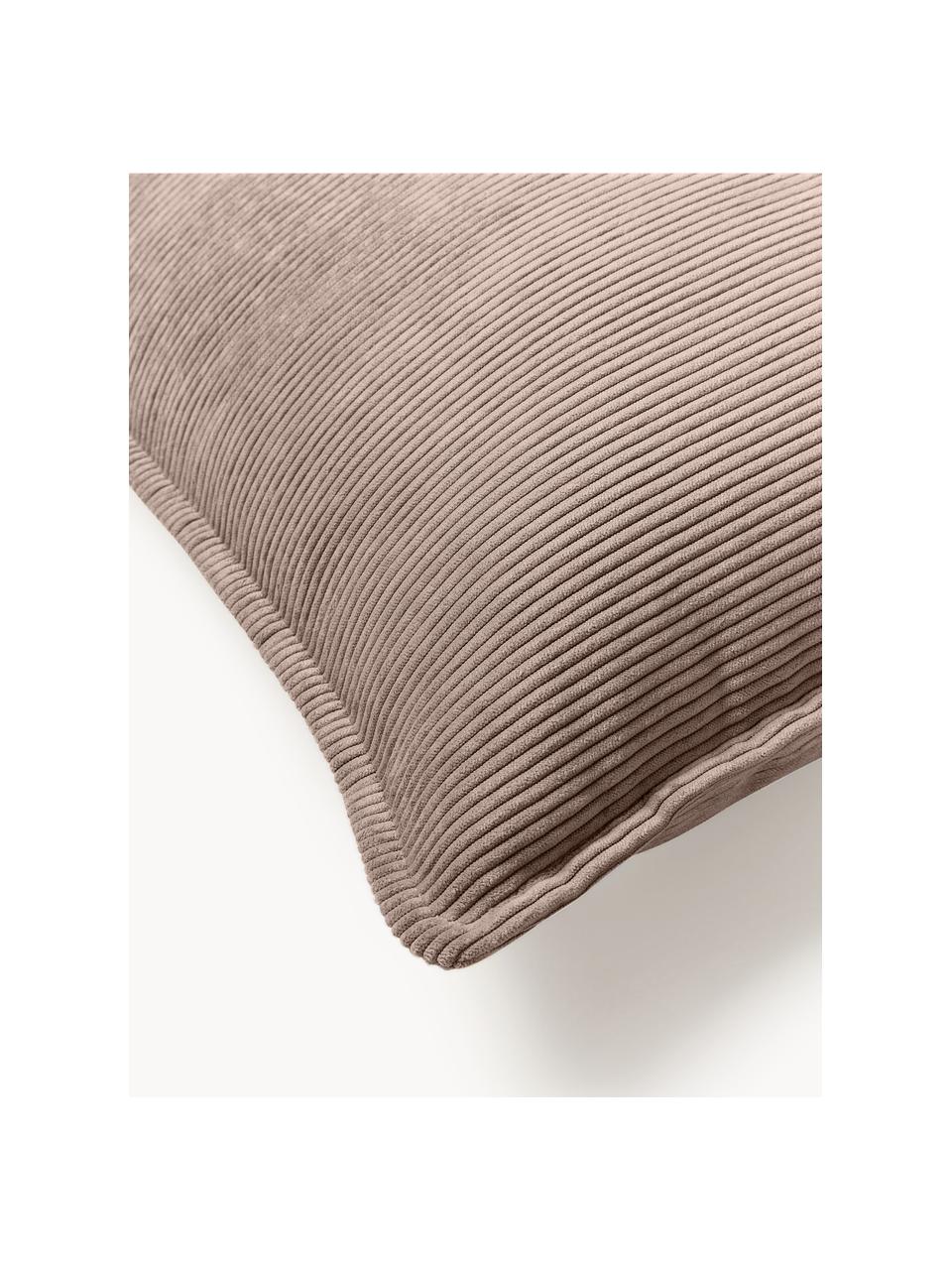 Cord-Sofa-Kissen Lennon, Hülle: 92 % Polyester, 8 % Polya, Cord Taupe, B 70 x L 70 cm