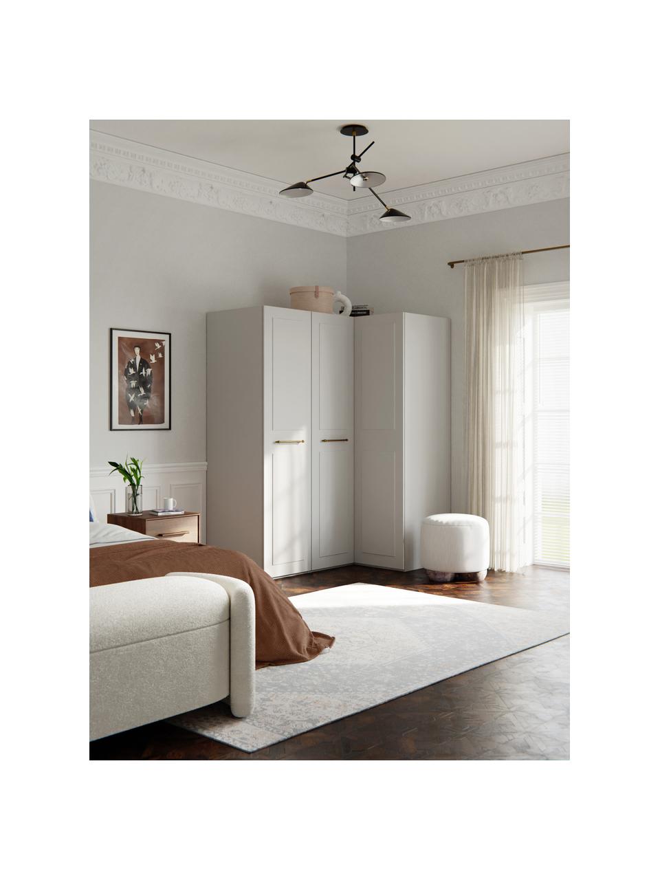 Modulaire hoekkast Charlotte, 165 cm breed, diverse varianten, Grijs, Basis interieur, B 165 x H 200 cm, met hoekmodule