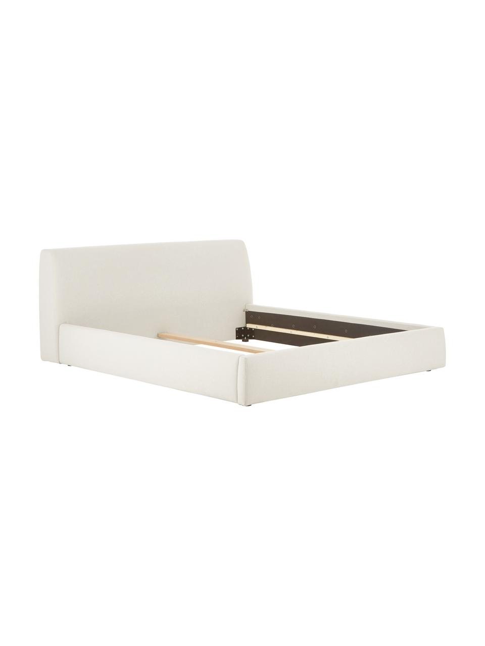 Gestoffeerd bed Cloud, Bekleding: fijn gestructureerde gewe, Frame: massief grenenhout, FSC-g, Geweven stof beige, B 180 x L 200 cm