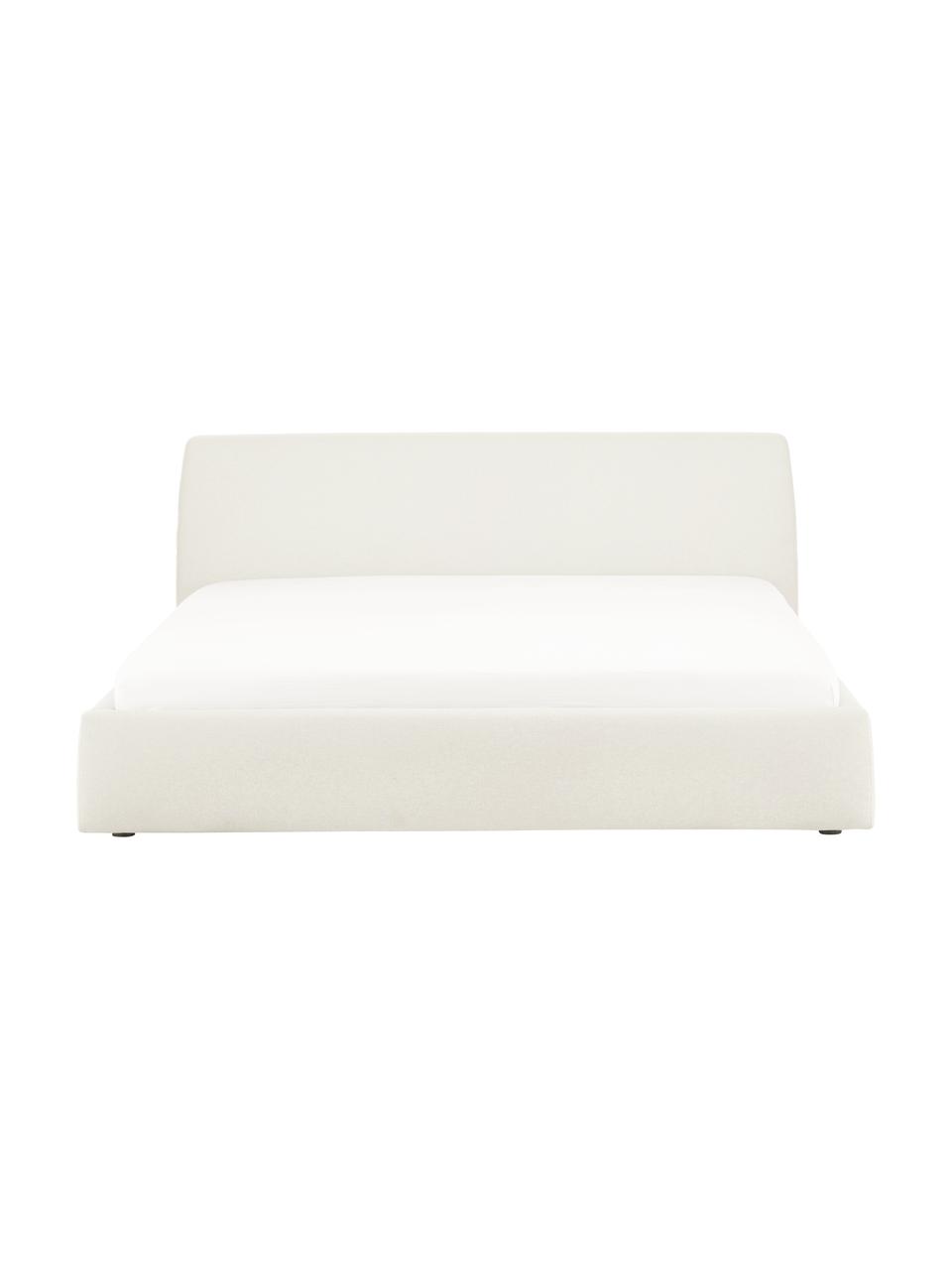 Gestoffeerd bed Cloud, Bekleding: fijn gestructureerde gewe, Frame: massief grenenhout, FSC-g, Geweven stof beige, B 180 x L 200 cm