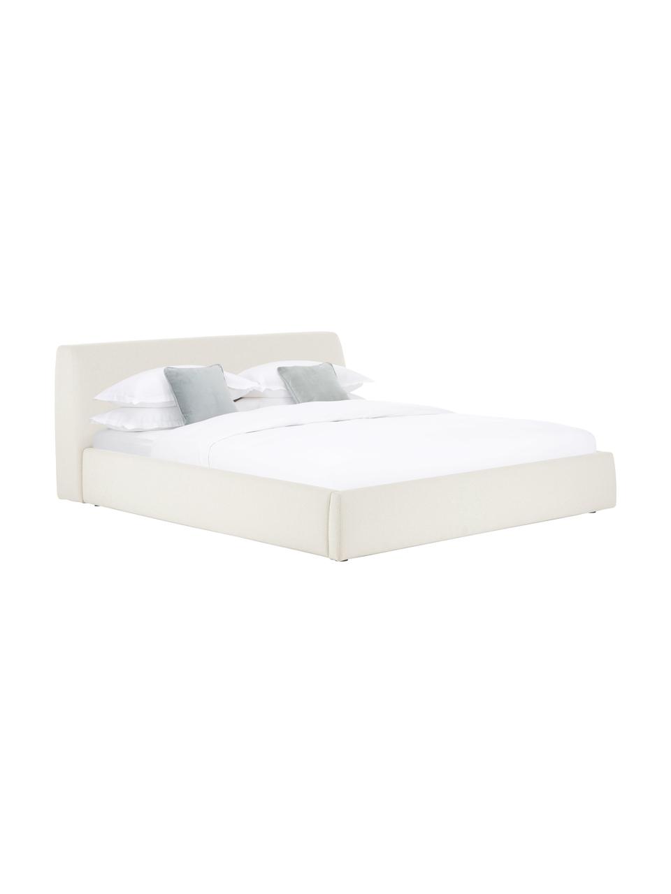 Gestoffeerd bed Cloud, Bekleding: fijn gestructureerde gewe, Frame: massief grenenhout, FSC-g, Geweven stof beige, B 180 x L 200 cm