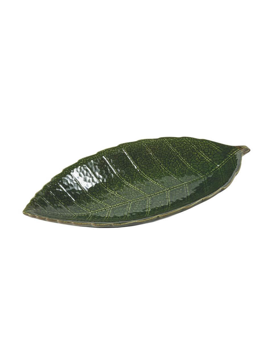 Servírovací mísa ve tvaru listu Amazzonia, Š 16 cm x D 34 cm, Zelená