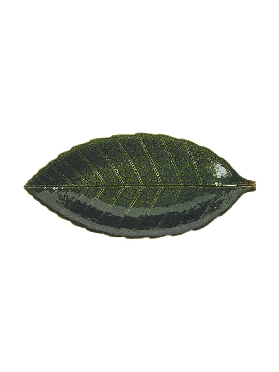 Serveerschaal Amazzonia in bladvorm, Dolomiet, Groen, B 34 x D 16 cm