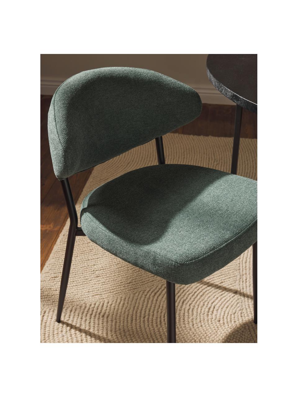 Čalúnená stolička Adele, 2 ks, Tmavozelená, Š 54 x H 57 cm
