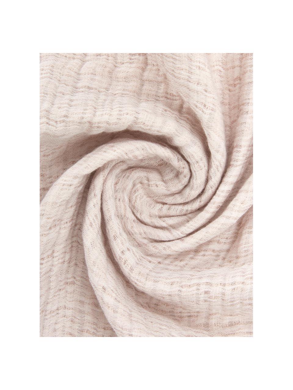 Copriletto in morbida mussola di cotone Liv, 100% cotone, Rosa cipra, beige, Larg. 180 x Lung. 260 cm  (per letti da 140 x 200)