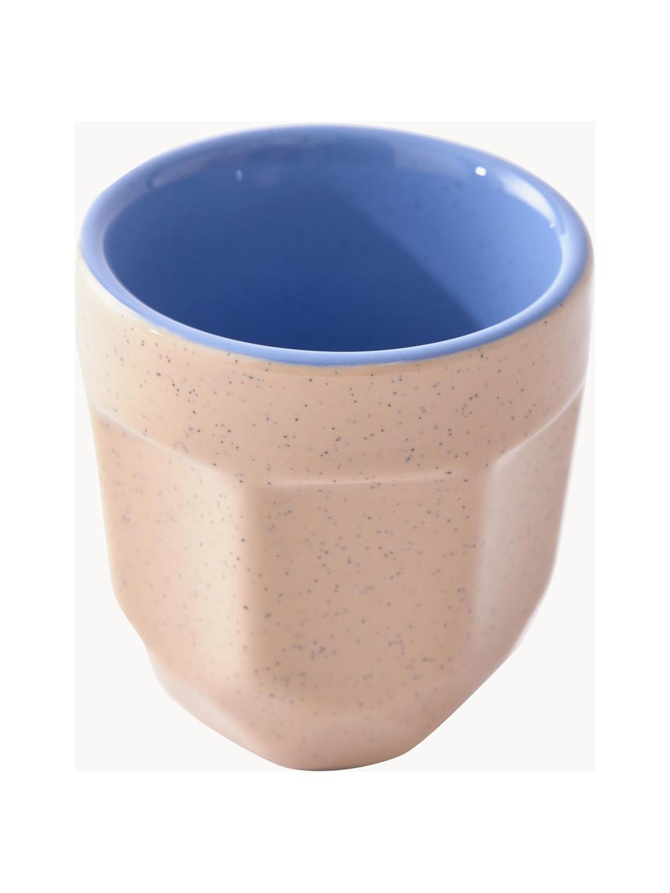 Becher Multi, 4er-Set, Keramik, Sonnengelb, Petrol, Hellbeige, Mauve, Ø 9 x H 6 cm, 170 ml