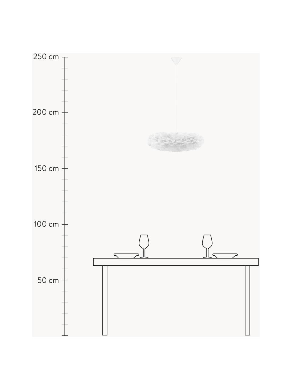 Große Pendelleuchte Eos Esther aus Federn, in verschiedenen Größen, Lampenschirm: Gänsefedern, RDS-zertifiz, Baldachin: Kunststoff, Weiß, Ø 60 x H 16 cm