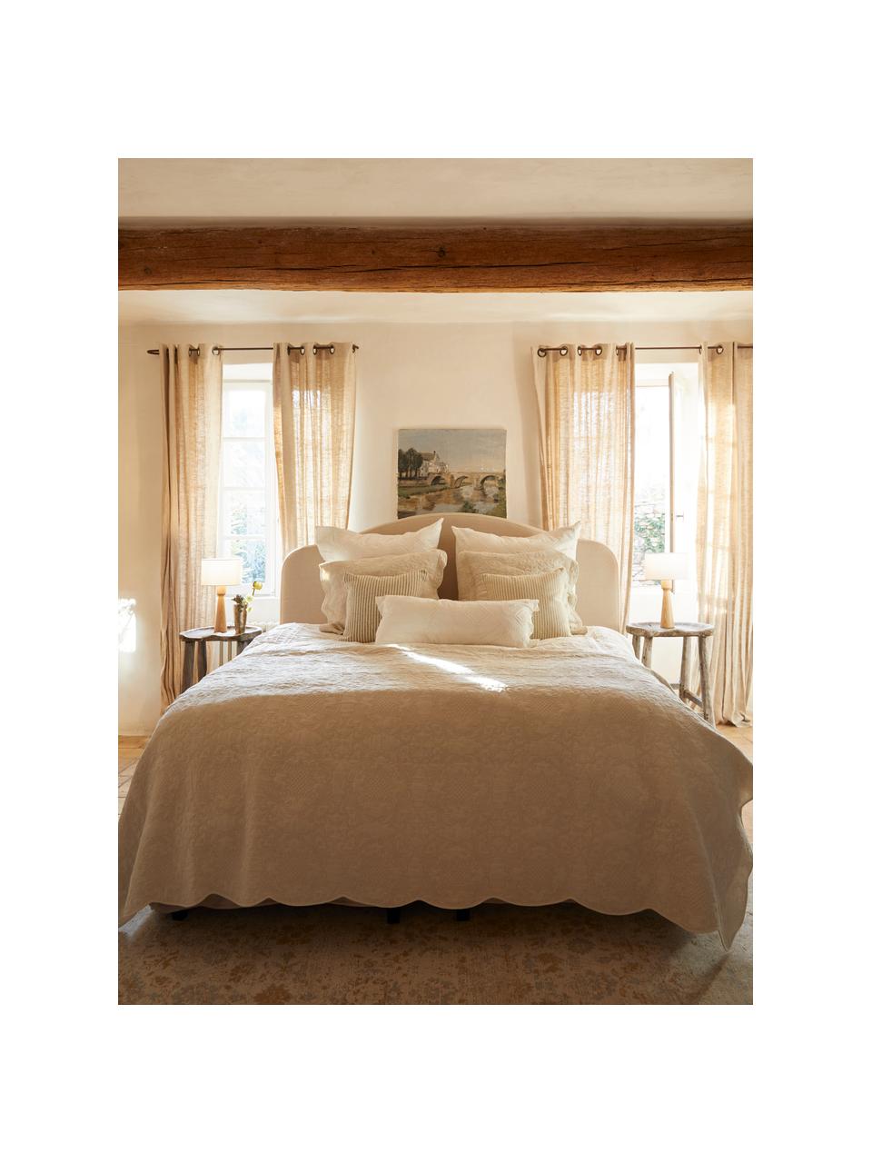 Couvre-lit brodé beige Madlon, Beige, larg. 260 x long. 260 cm (pour lits jusqu'à 200 x 200 cm)