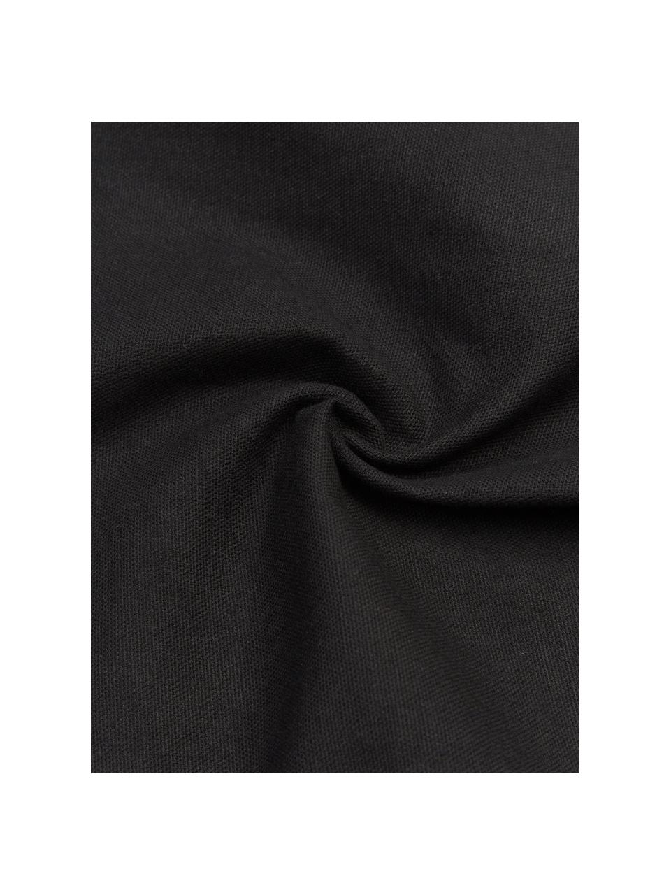 Federa arredo nera con nappe Shylo, 100% cotone, Nero, Larg. 40 x Lung. 40 cm