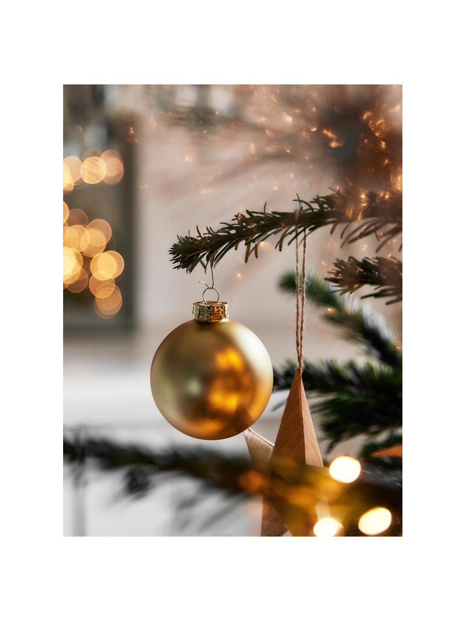 Sada vánočních ozdob lesklých/matných Evergreen, různé velikosti, Zlatá, Ø 8 cm, 6 ks