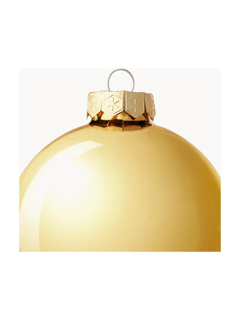 Sada vánočních ozdob lesklých/matných Evergreen, různé velikosti, Zlatá, Ø 10 cm, 4 ks