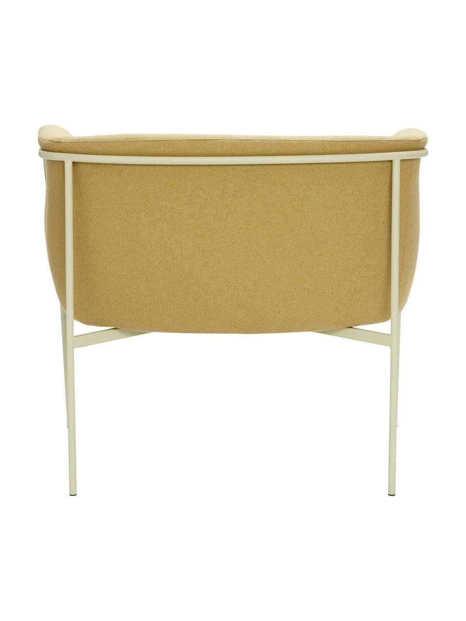 Fauteuil lounge Eyrie, Tissu jaune, beige clair, larg. 89 x prof. 58 cm