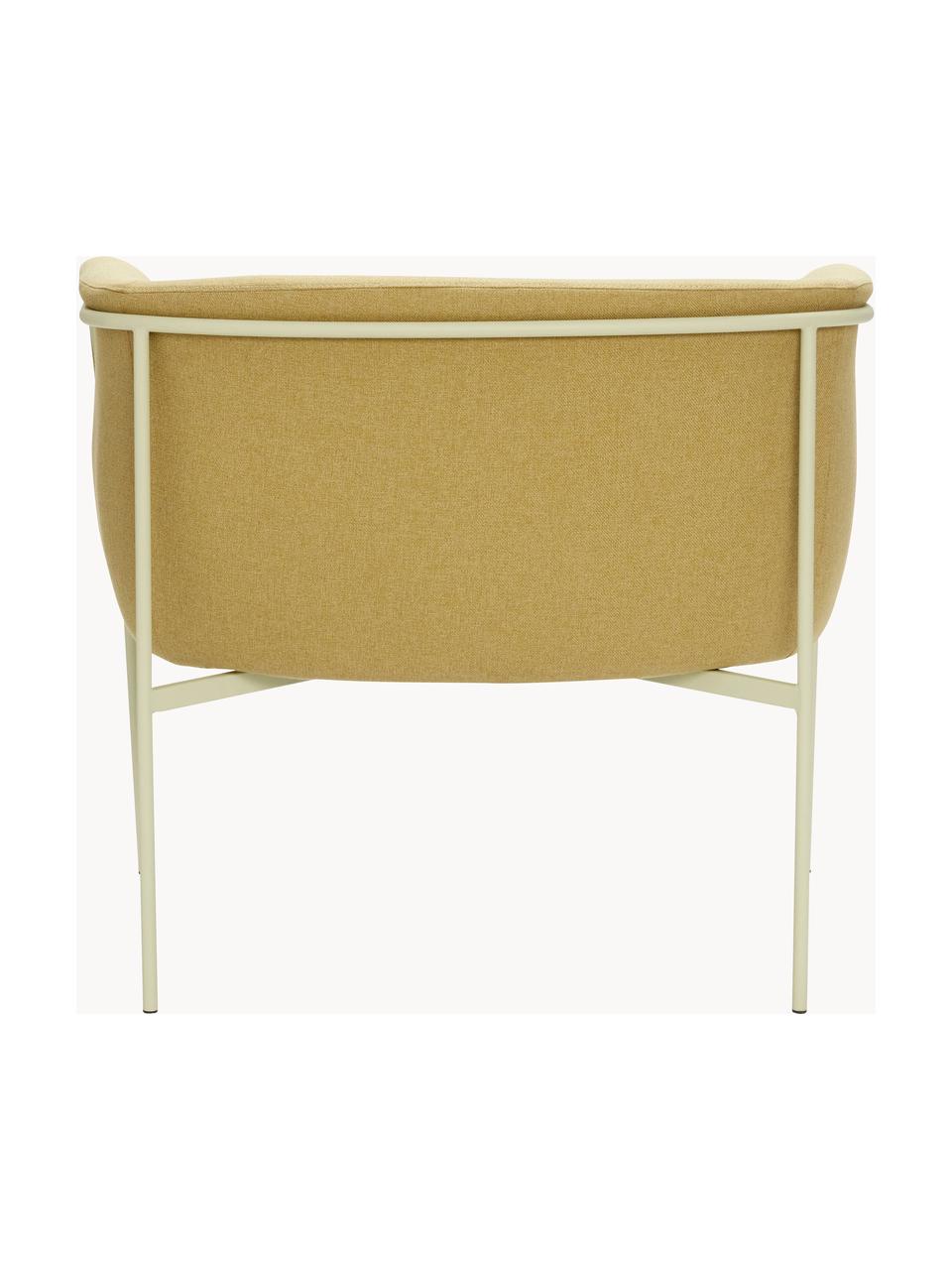 Poltrona lounge Eyrie, Rivestimento: 100% poliestere Con 40.00, Struttura: acciaio rivestito, Tessuto giallo senape, beige chiaro, Larg. 89 x Prof. 58 cm