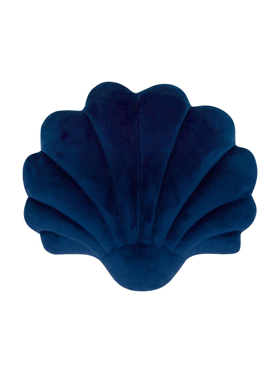 Cuscino Shell, Retro: 100% cotone, Blu scuro, Larg. 28 x Lung. 30 cm