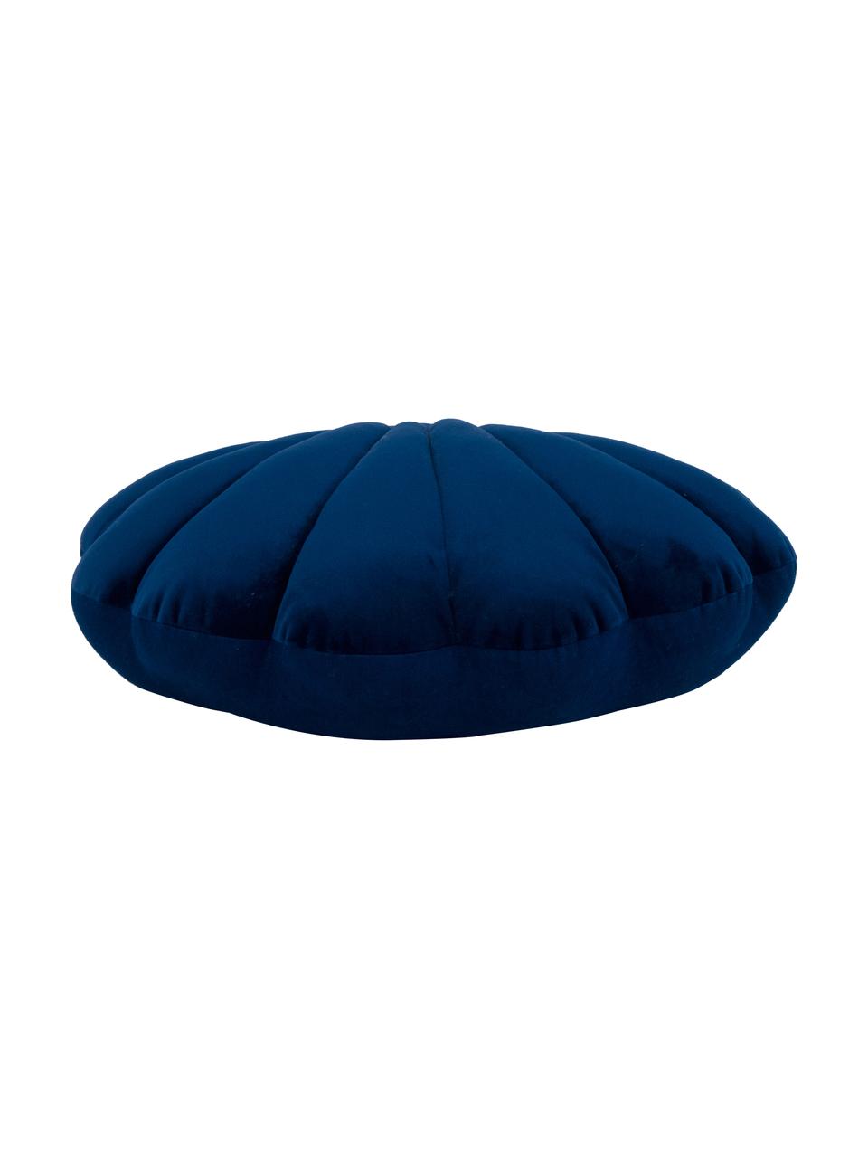 Coussin en velours Shell, Bleu foncé