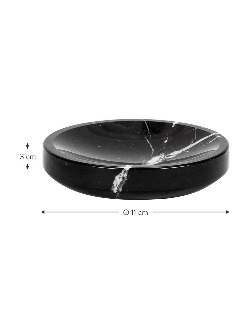 Jabonera de mármol Lux, Mármol, Mármol negro, Ø 11 x Al 3 cm