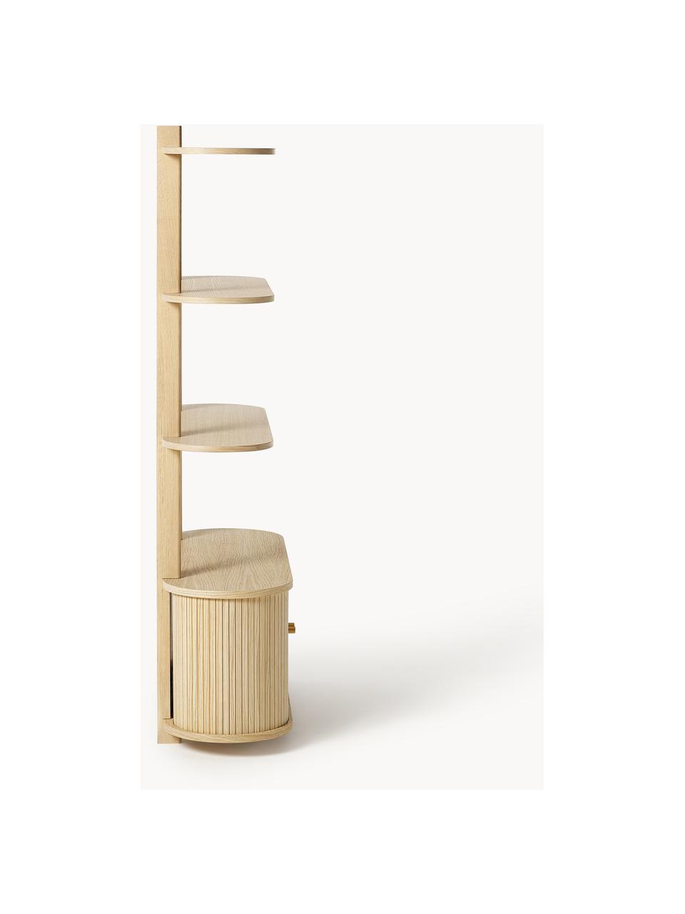 Estante de pared acanalado Calary, Estructura: tablero de fibra de densi, Madera de roble, An 90 x Al 152 cm