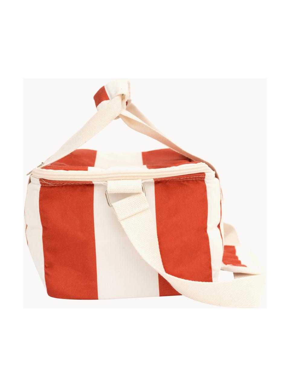 Sac isotherme Holiday, 50 % coton, 25 % polyester, 25 % PVC, Rouge rouille, blanc, larg. 32 x haut. 20 cm