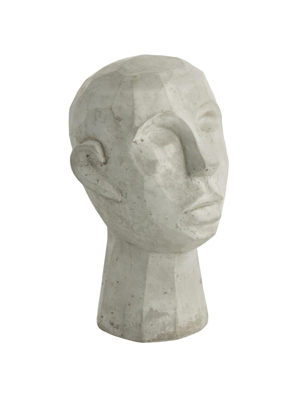 Grosses Deko-Objekt Kopf, Zement, Grau, B 20 x H 30 cm