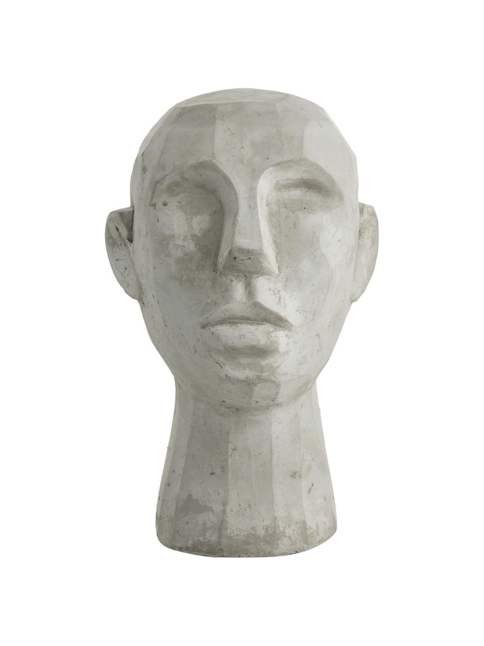 Grosses Deko-Objekt Kopf, Zement, Grau, B 20 x H 30 cm