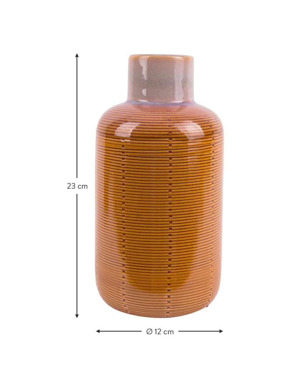 Jarrón de cerámica Bottle, Cerámica, Naranja, Ø 12 x Al 23 cm