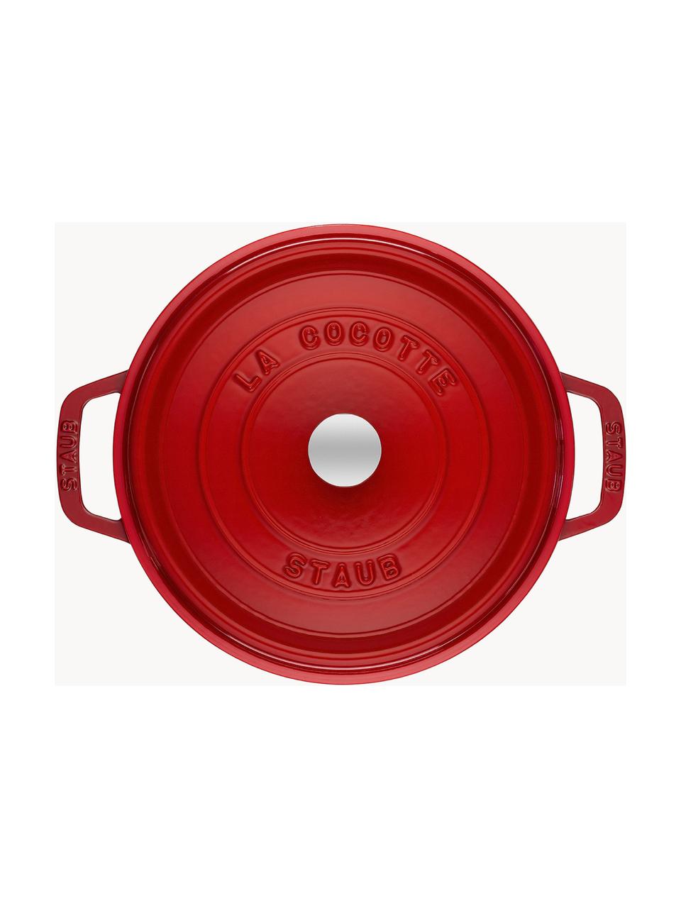 Casseruola rotonda in ghisa La Cocotte, Ghisa smaltata, Rosso, argentato, Ø 24 x Alt. 15 cm, 3,8 l