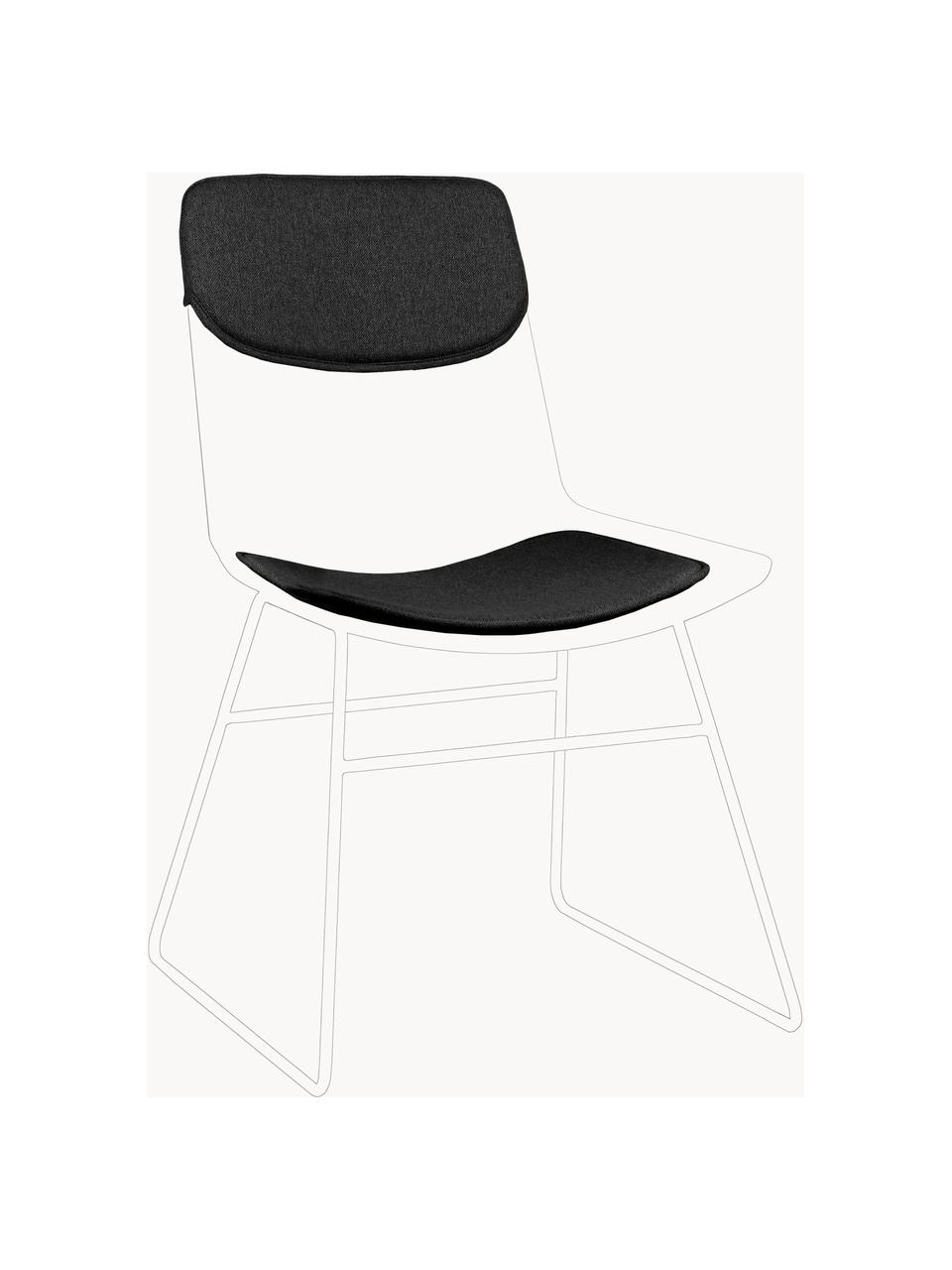 Zitkussen voor metalen stoel Wire, set van 2, Bekleding: 60% katoen, 40% polyester, Antraciet, Verschillende formaten