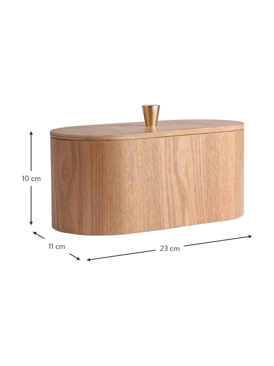 Holz-Aufbewahrungsbox Willow, Box: Weidenholz, Griff: Messing, Braun, Messing, B 23 x H 10 cm