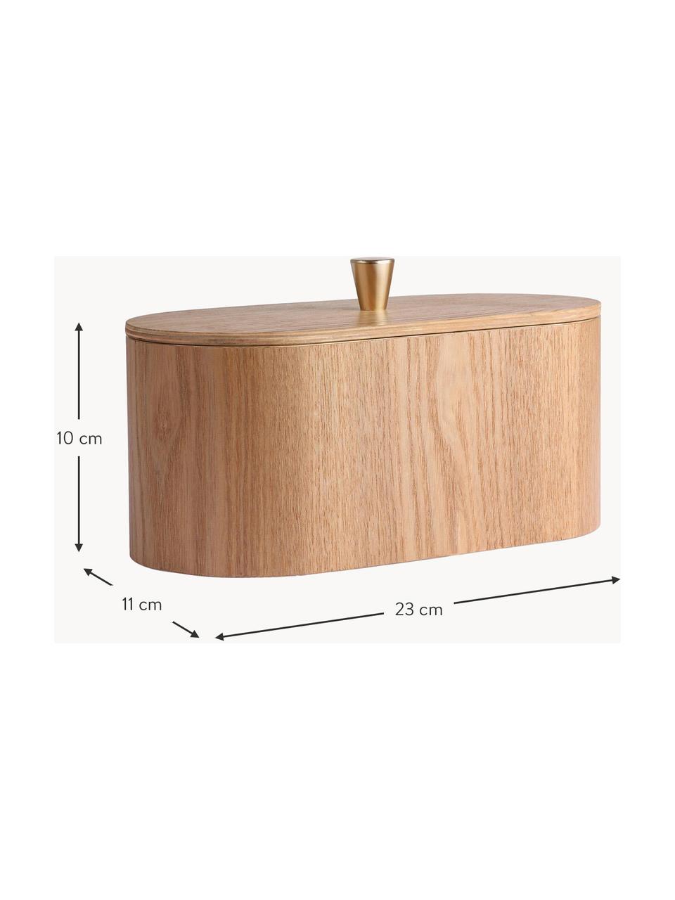 Holz-Aufbewahrungsbox Willow, Box: Weidenholz, Griff: Messing, Weidenholz, B 23 x H 10 cm
