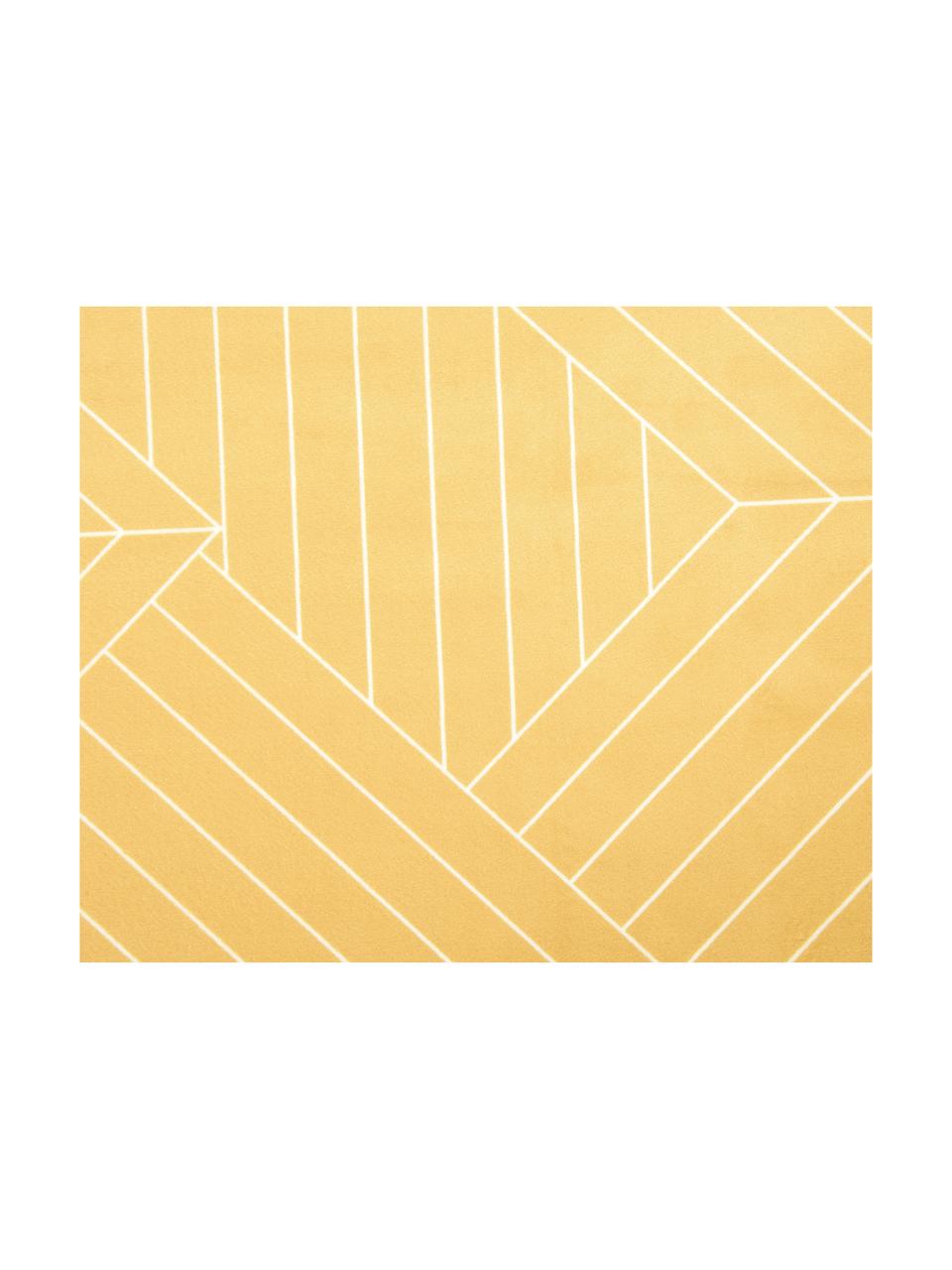 Fluwelen kussenhoes Remi, 100% polyester fluweel, Geel, 40 x 40 cm