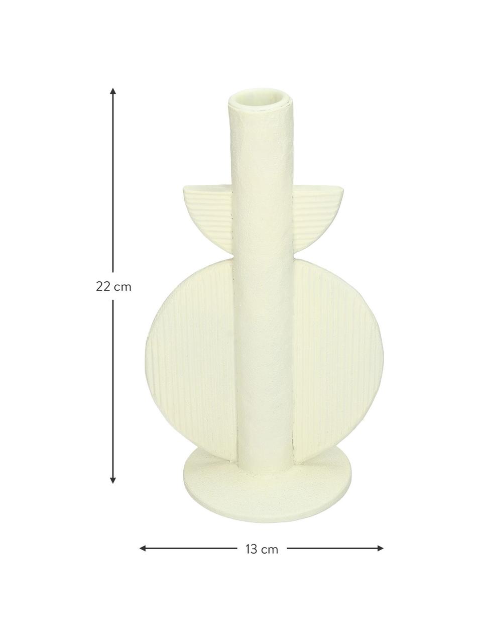 Candelabro Aztec, Poliresina, Blanco, An 13 x Al 22 cm