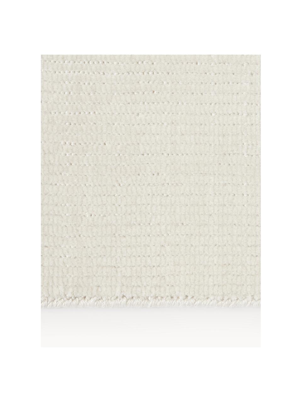 Handgewebter Kurzflor-Teppich Willow, 100% Polyester, GRS-zertifiziert, Cremeweiss, B 120 x L 180 cm (Grösse S)