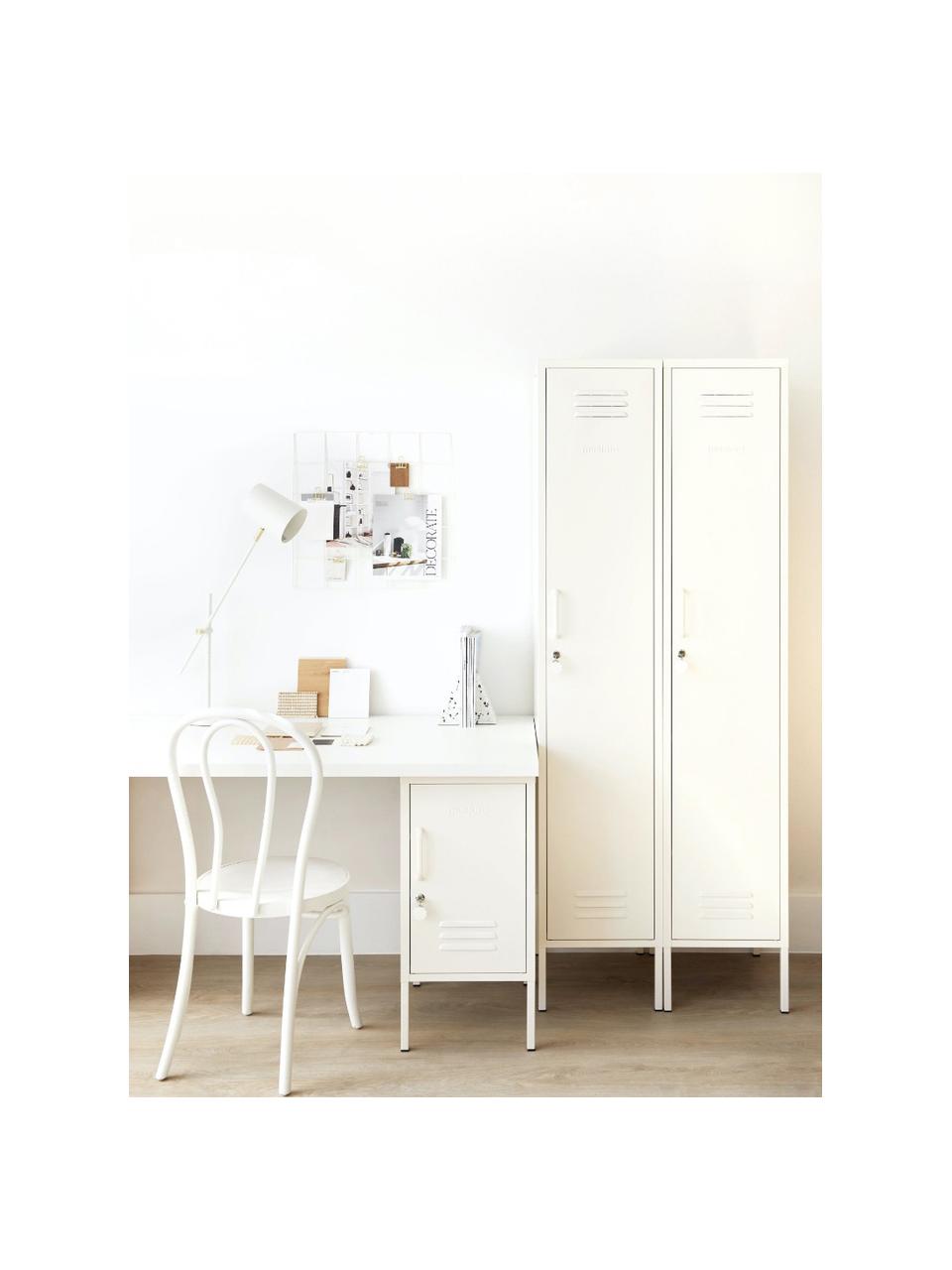 Kleiner Kleiderschrank Skinny, Stahl, pulverbeschichtet, Off White, B 35 x H 183 cm