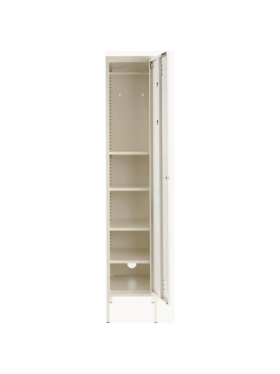 Kleiner Kleiderschrank The Skinny, Stahl, pulverbeschichtet, Off White, B 35 x H 183 cm