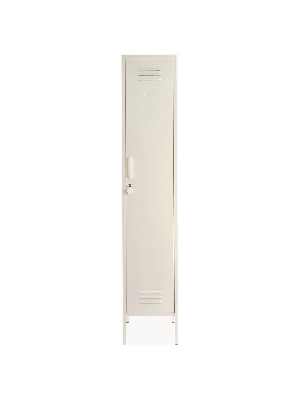 Kleiner Kleiderschrank Skinny, Stahl, pulverbeschichtet, Off White, B 35 x H 183 cm