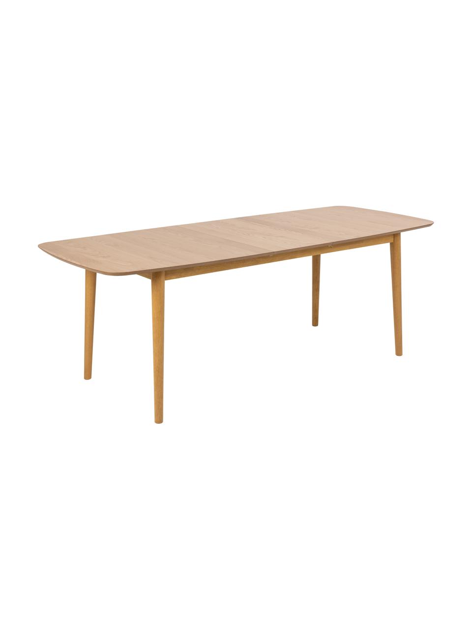 Mesa de comedor extensible Montreux, 180-220 x 90 cm, Tablero: fibras de densidad media,, Patas: madera de caucho, teñidas, Madera de roble, An 180/220 x F 90