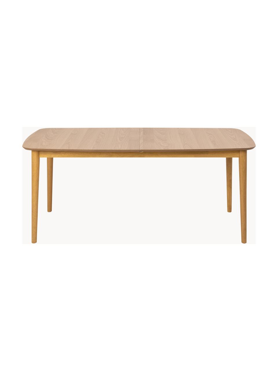 Mesa de comedor extensible Montreux, 180-220 x 90 cm, Tablero: fibras de densidad media,, Patas: madera de caucho, teñidas, Madera de roble, An 180/220 x F 90