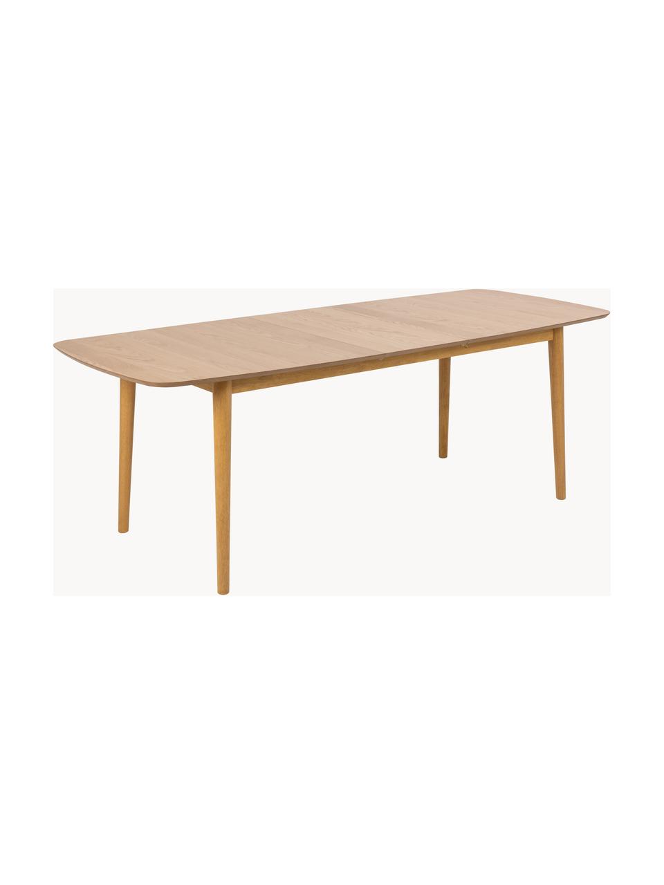 Mesa de comedor extensible Montreux, 180-220 x 90 cm, Tablero: fibras de densidad media,, Patas: madera de caucho, teñidas, Madera de roble, An 180/220 x F 90