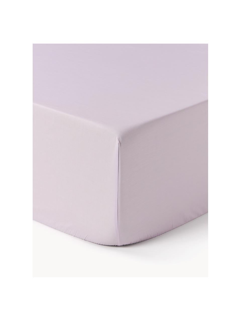 Hoeslaken Elsie, katoen perkal, Weeftechniek: perkal Draaddichtheid 200, Lavendel, B 90 x L 200 cm, H 25 cm