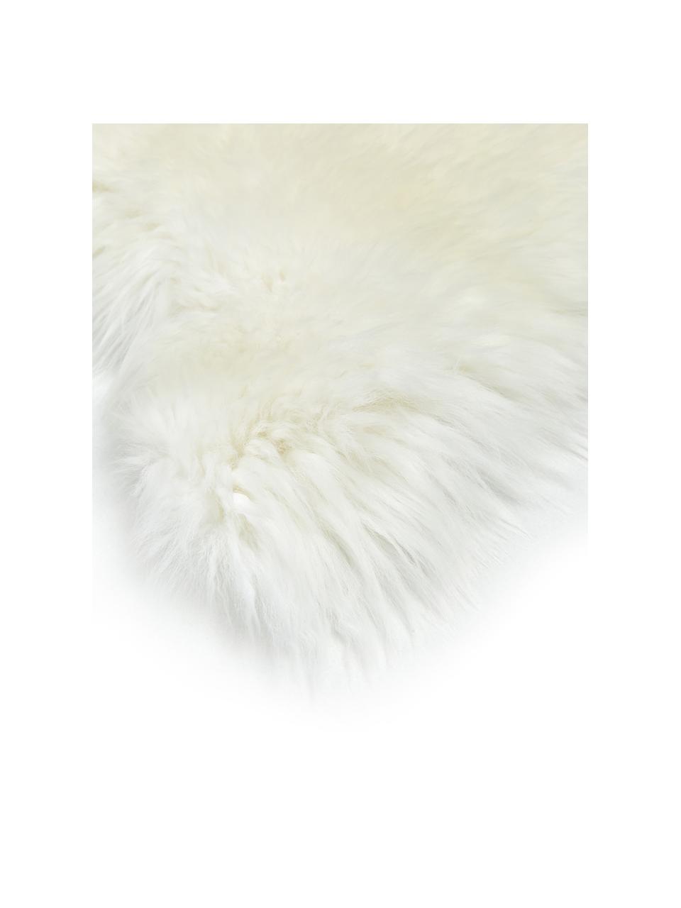 Piel de oveja Oslo, Parte delantera: 100% piel de oveja, Reverso: 100% cuero cuertido, Marfil, An 60 x L 90 cm
