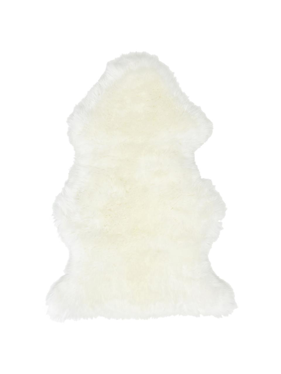 Peau de mouton lisse Oslo, Blanc ivoire, larg. 60 x long. 90 cm