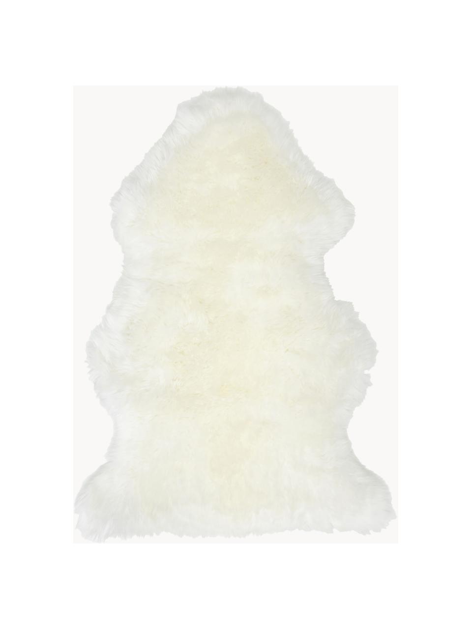 Peau de mouton lisse Oslo, Blanc crème, larg. 60 x long. 90 cm