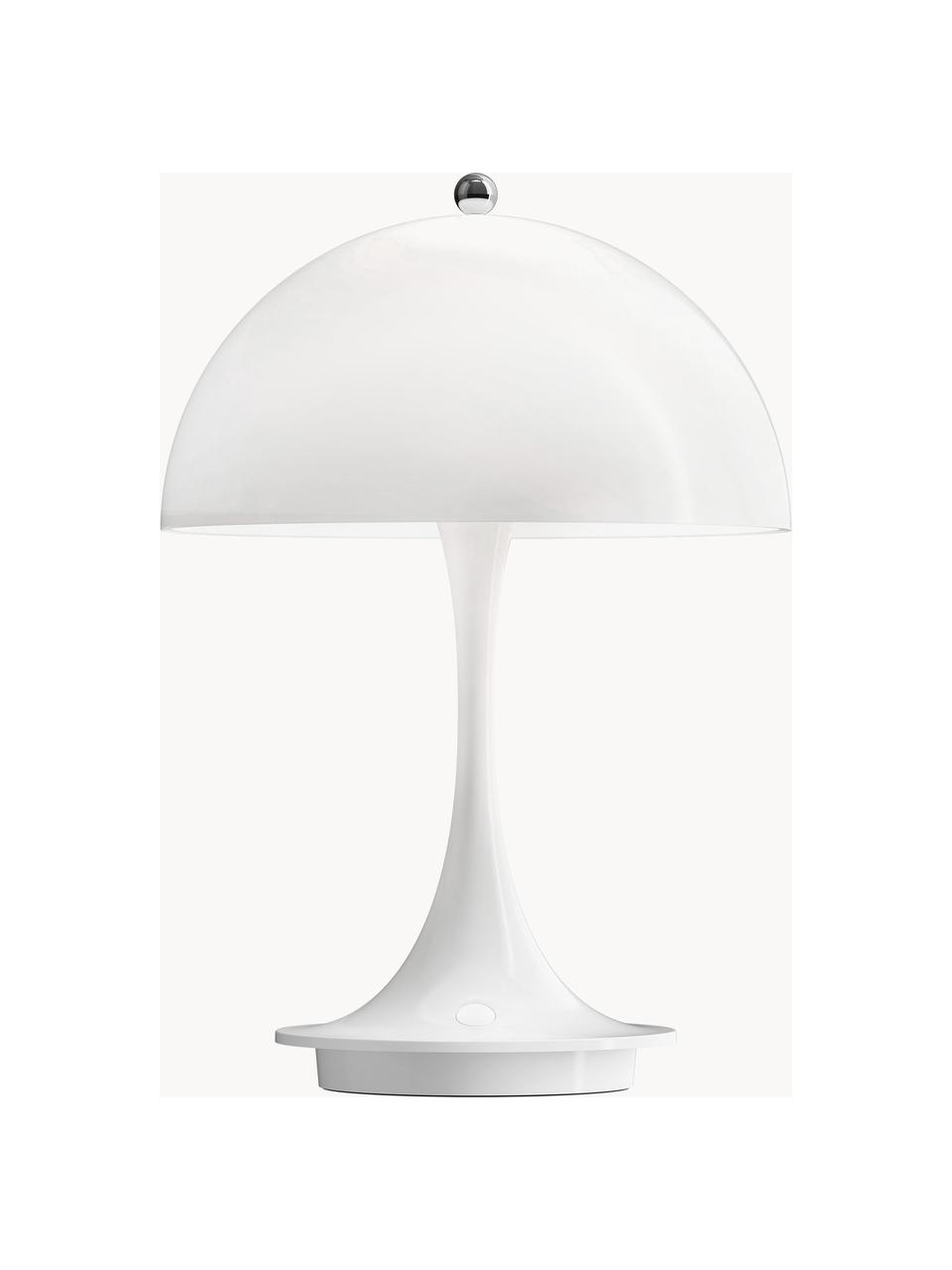 Lampe à poser LED mobile à intensité variable Panthella, haut. 24 cm, Acier blanc, Ø 16 x haut. 24 cm