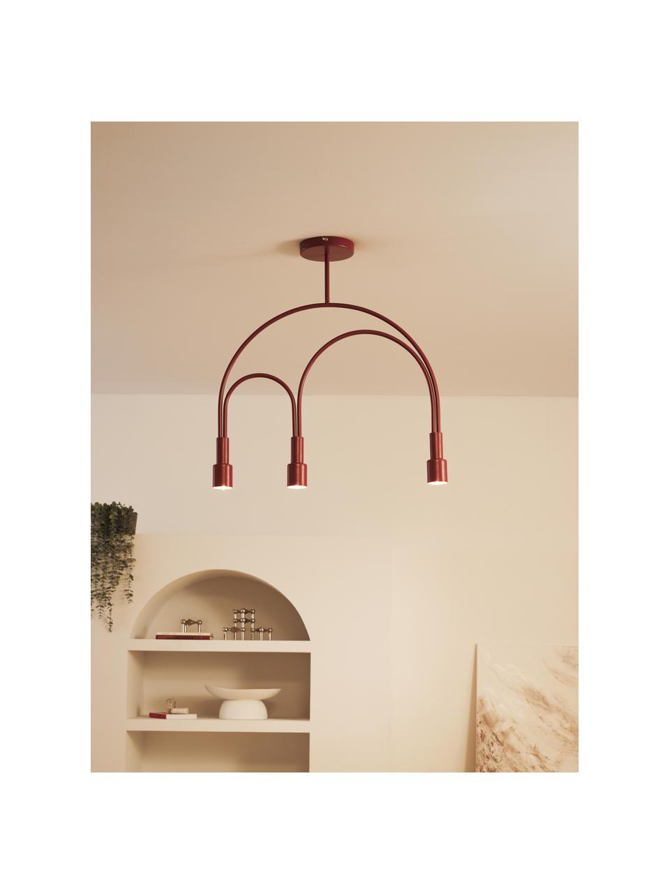 Lampada da soffitto Mia, Struttura: metallo verniciato a polv, Rosso, Larg. 64 x Alt. 67 cm