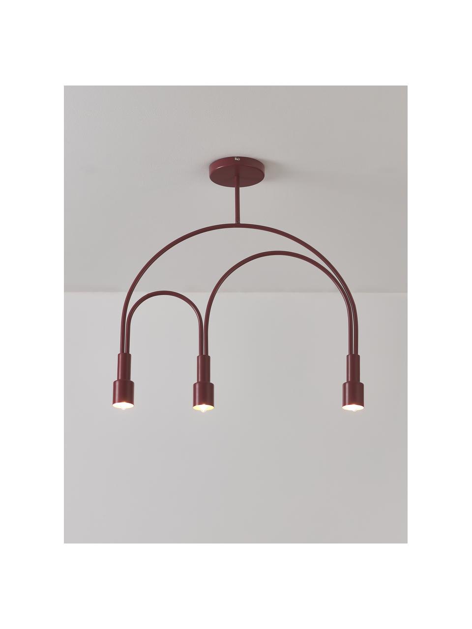 Lampada da soffitto Mia, Struttura: metallo verniciato a polv, Rosso, Larg. 64 x Alt. 67 cm