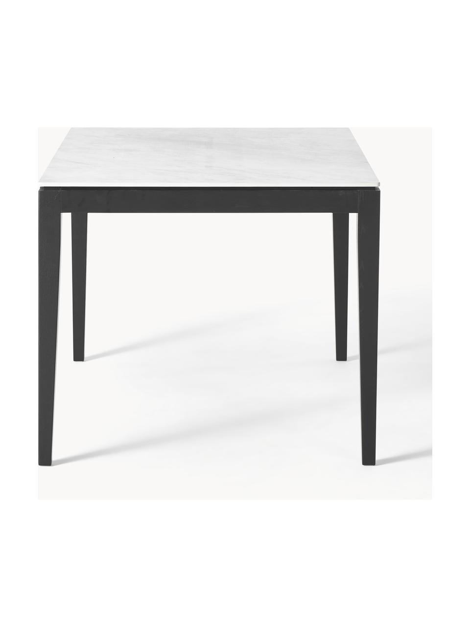 Table look marbre Jackson, tailles variées, Aspect marbre blanc, bois de chêne noir laqué, larg. 140 x prof. 90 cm
