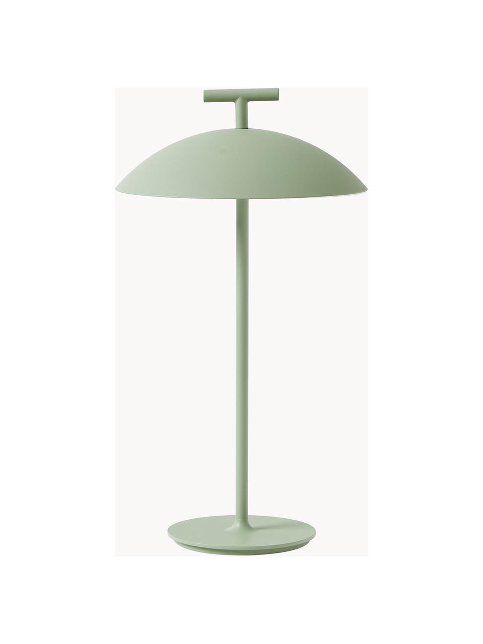 Lámpara de mesa LED regulable Mini Geen-A, portátil, Metal con pintura en polvo, Verde salvia, Ø 20 x Al 36 cm
