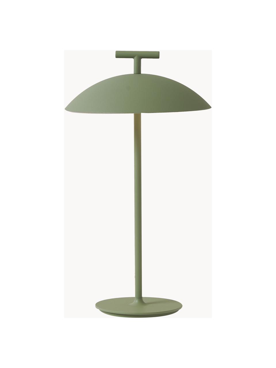 Lampe à poser LED mobile intérieure/extérieure Mini Geen-A, intensité lumineuse variable, Métal, revêtement par poudre, Vert sauge, Ø 20 x haut. 36 cm